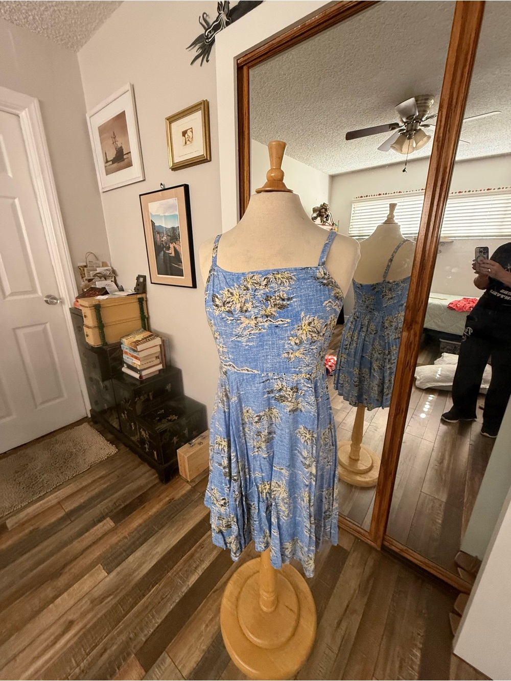 GAP Blue Floral Smocked Sundress
